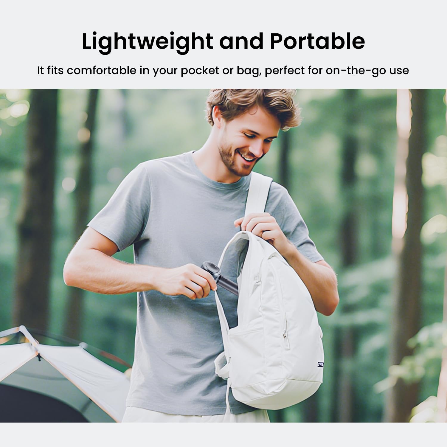 AIRMATE Ventilatore portatile portatile, 5 velocità del vento regolabili, batteria ricaricabile da 3000 mAh, motore durevole, vento super potente da 13000 giri/min, mini ventilatore portatile turbo