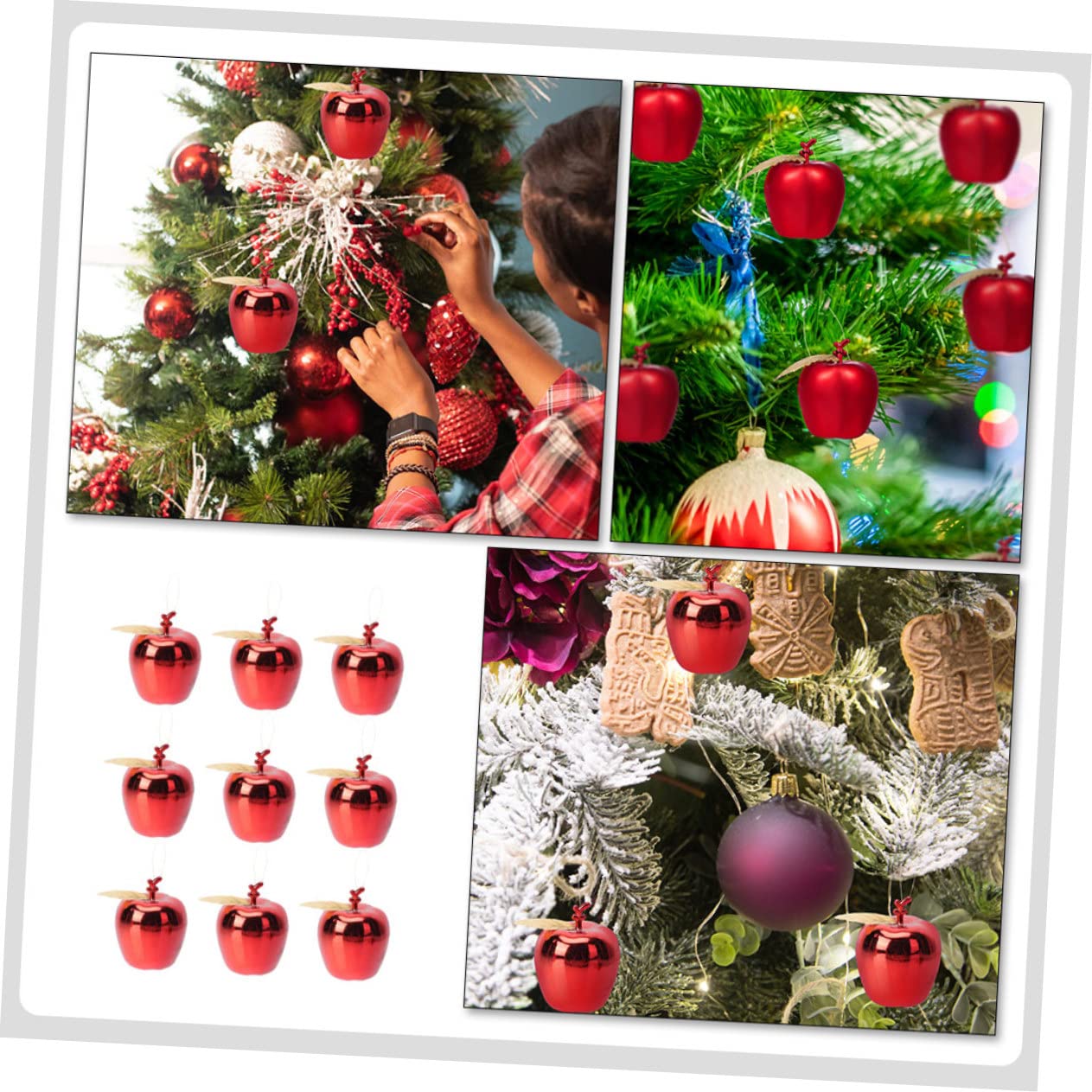 TOPBATHY 72 STK Weihnachtsapfel-Anhänger rote Christbaumkugel Weihnachtsbaumschmuck aus Obst Kinder weihnachtsdeko christbaumanhänger hochzeitsgeschenk Dekorationen Weihnachtsbaum schmücken