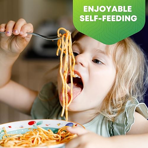 Miniatura 3 de Juego de cubiertos de acero inoxidable para niños de 8 piezas, 4 tenedores y 4 cucharas, bonitos juegos de cubiertos para niños con pulido de