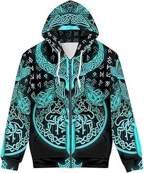 Viking Ravens Hoodie Voor Heren, Noorse Mythologie Odin Crow 3D-geprint Grafisch Sweatshirt Met Rits, Middeleeuwse Harajuku Coole Zachte Losse Mode Jas Pullover Viking Ravens Hoodie Voor Heren, Noorse Mythologie Odin Crow 3D-geprint Grafisch Sweatshirt Met Rits, Middeleeuwse Harajuku Coole Zachte Losse Mode Jas Pullover