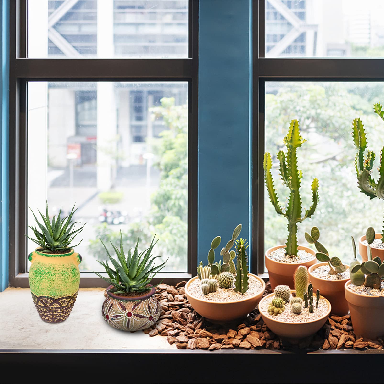 Yardwe 2pezzi Vasi Ceramici Per Piante Grasse Elegante Contenitore Per Fiori Per Casa e Ufficio Design Semplice e Adorabile Per Cactus e Succulente Decorazione Interna Ed Esterna