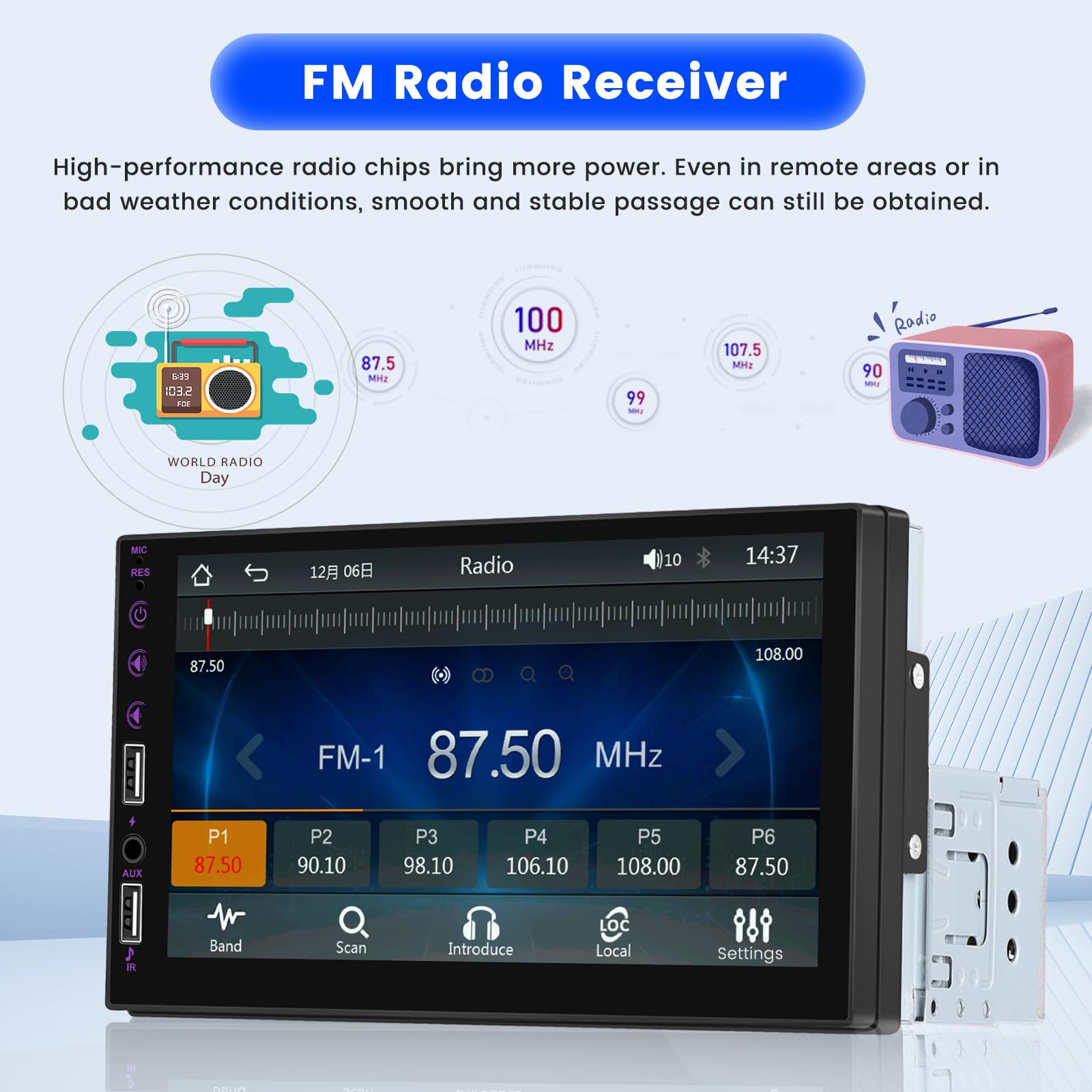 Snapklik.com : 7 Inch IPS Touch Screen Single Din Radio