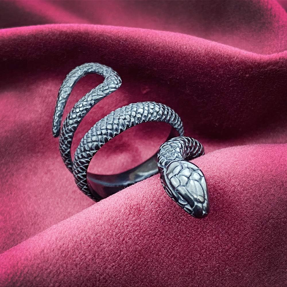 Womens Rock Snake Finger Ring Retro Jewelry Silver Snake Animal Rings Gift Accessories Size 6-10 - Image 2