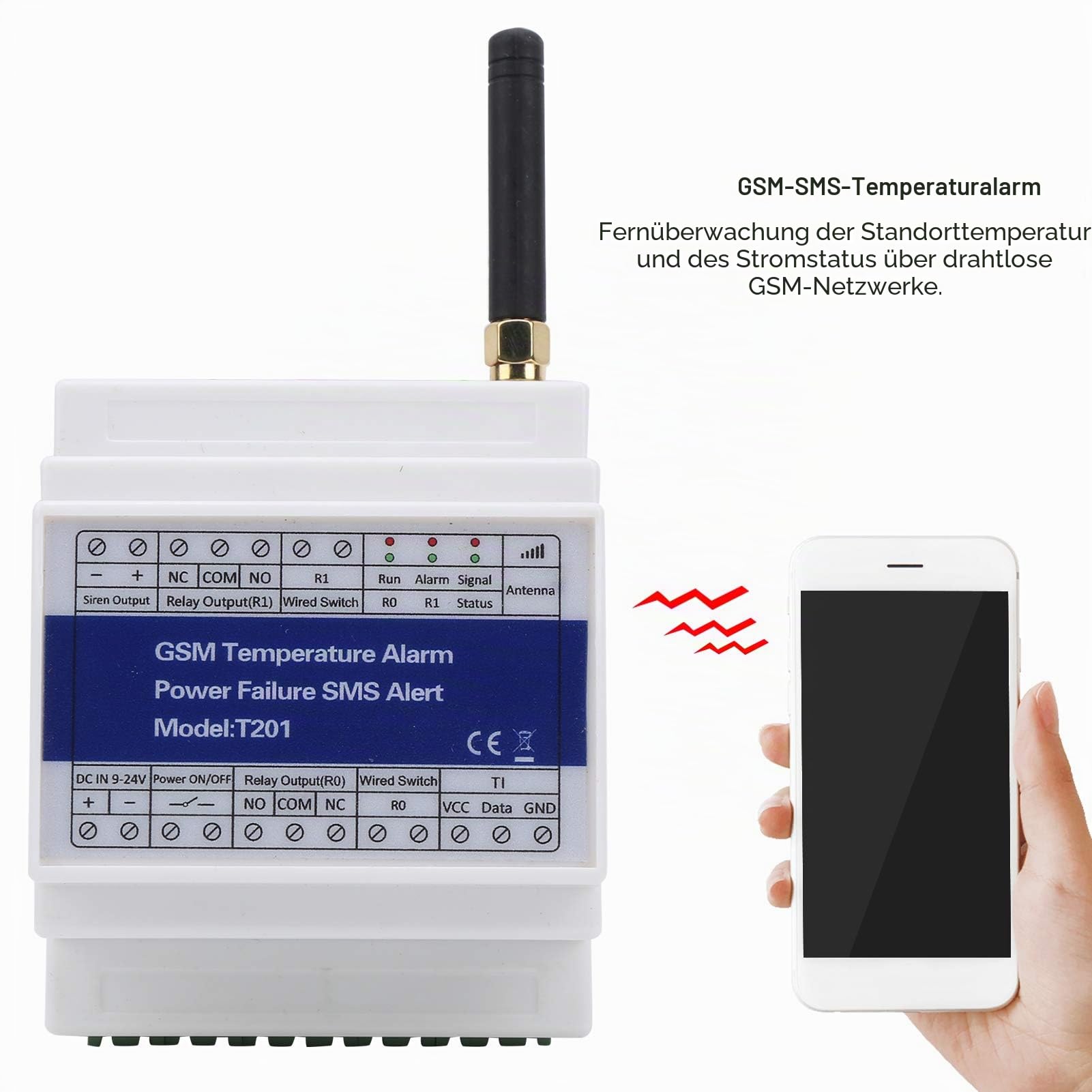GSM Temperaturalarm für Zuhause – Stromausfall-Alarm mit Fernüberwachung, Timer-Bericht & SMS-Benachrichtigung für maximale Sicherheit