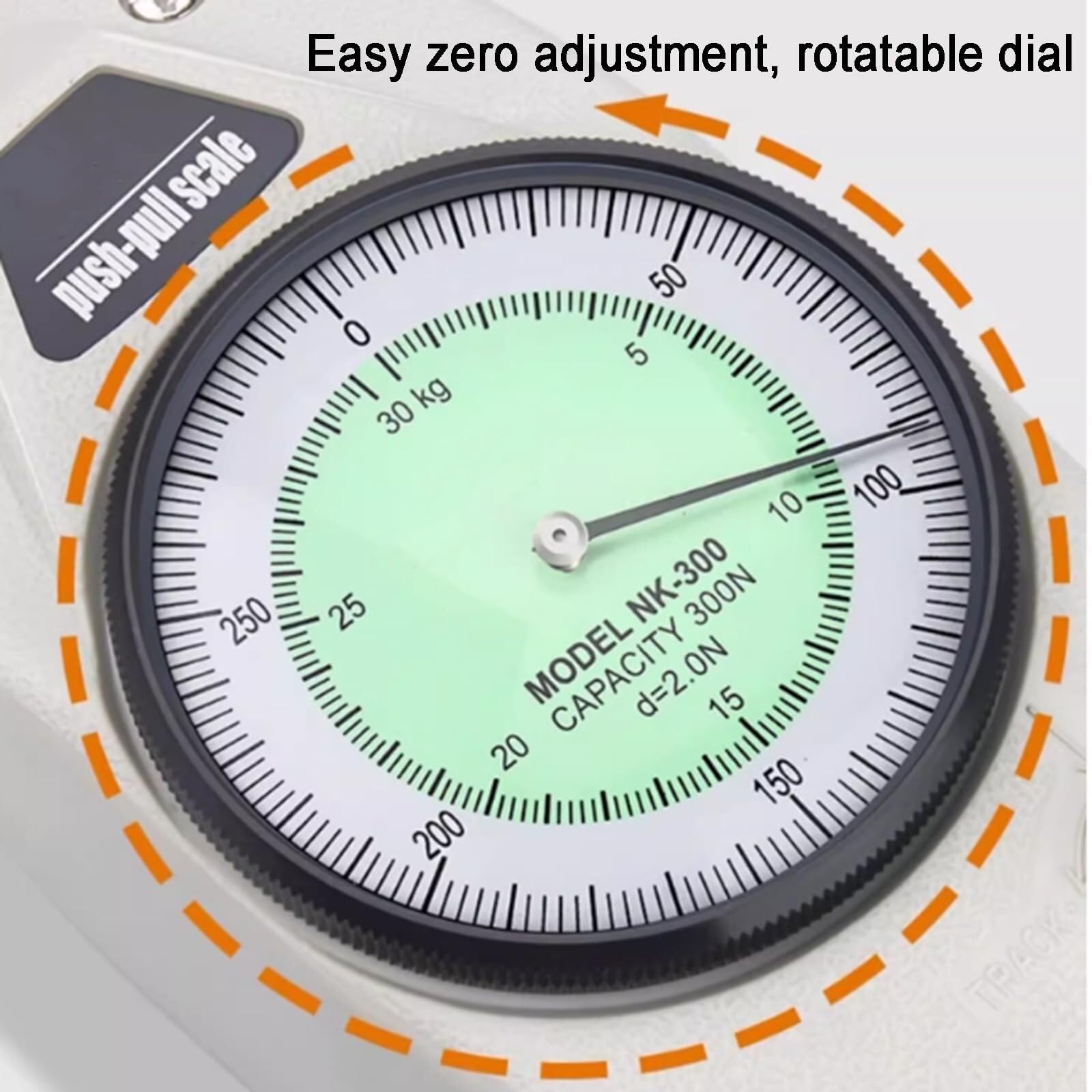 Dynamomètre numérique Push-Pull, dynamomètre Manuel avec échelle, 5 sondes, unité N/Kg, Blocage de Pointe, for essais destructifs en Compression et Traction(500N)