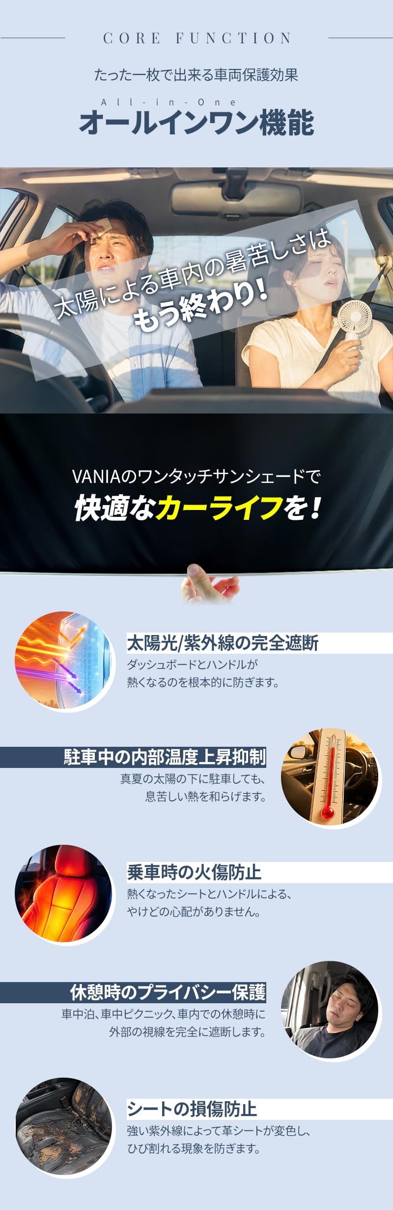 Amazon.co.jp: ワンタッチ 右ボタン サンシェード ロールスクリーン