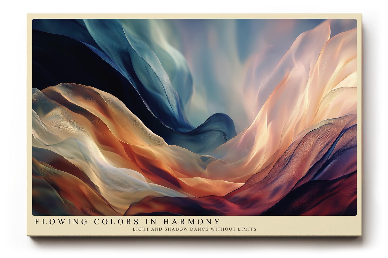 Paul Sinus Wandbild 180x120cm abstrakte Farbbewegung moderne Fluid Kunst warmes Farbspiel stilvolle Wanddekoration fuer Wohnzimmer Büro