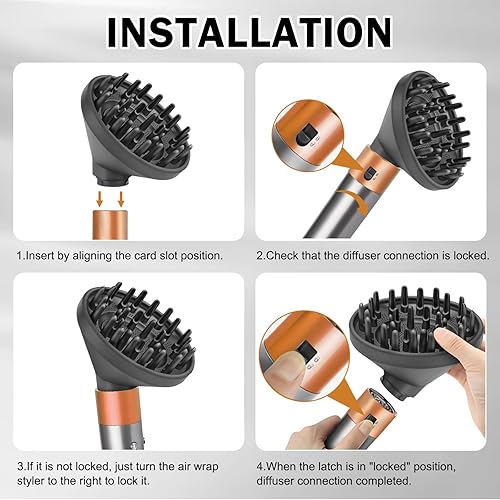Miniatura 6 de Boquilla difusora mejorada para Dyson rizador convertidor para Dyson Airwrap Styler a secador de pelo, accesorio de boquilla difusora