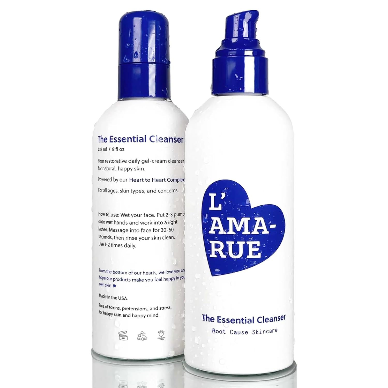 L'AMARUE Essential Cleanser, 8 fl oz: Gentle Daily Skincare Face Wash, Anti-Acne, Hydrating and Moisturizing, and Anti-Aging with Ceramides and Antioxidants | Vegan & Cruelty-Free for All Skin Types