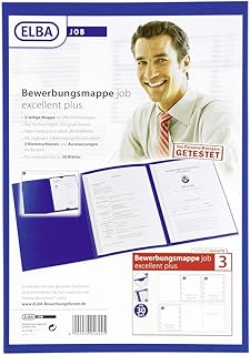 Elba 36410DB Job Excellent - Carpeta de solicitudes (DIN A4, 320 g/m², tapa con texto en alemán), color azul oscuro