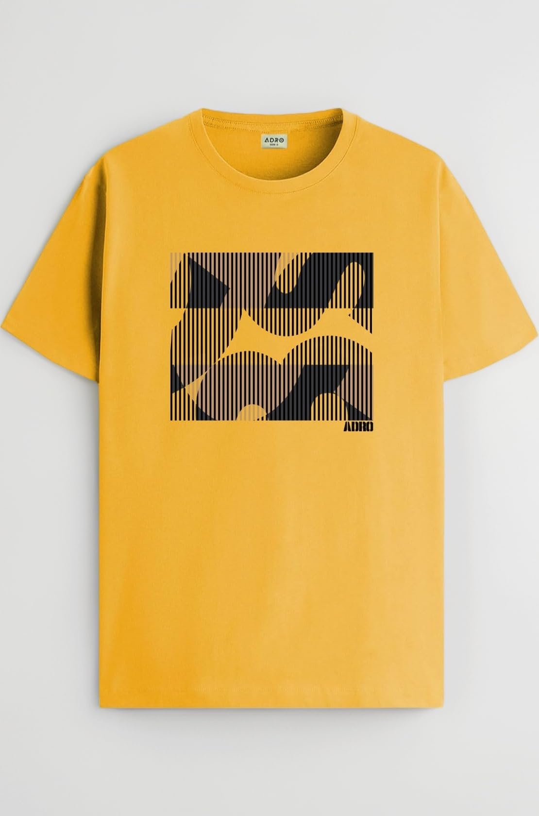 Men’s Regular Fit T-Shirt – Abstract Camo Lines Design | 180 GSM Cotton Lycra Casual Half Sleeve Round Neck Graphic Tee