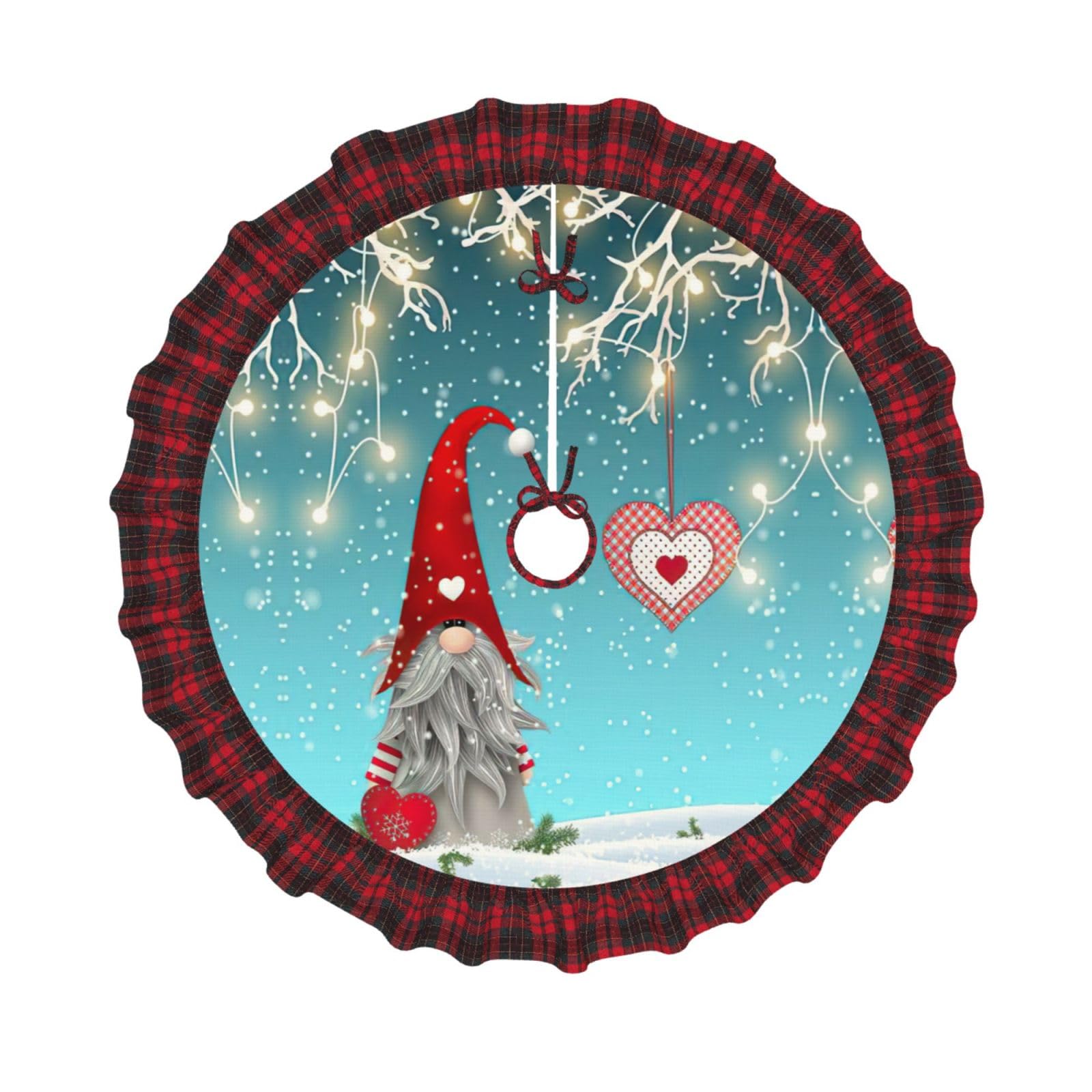 Tapis de sapin de Noël haut de gamme style rétro avec détails pompons