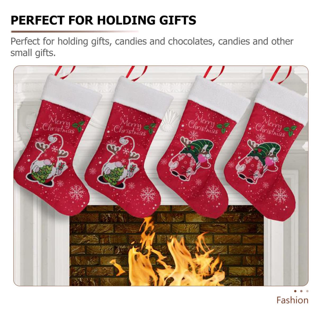 MAGICLULU 6 Sätze Weihnachtsstrumpf-geschenktüte Girlande Baum Weihnachtsstrumpf Mit Füßen Ornamente Mann Plüsch Weihnachten Dekorationen Socke Vliessocken Rot 2 Stück * 6