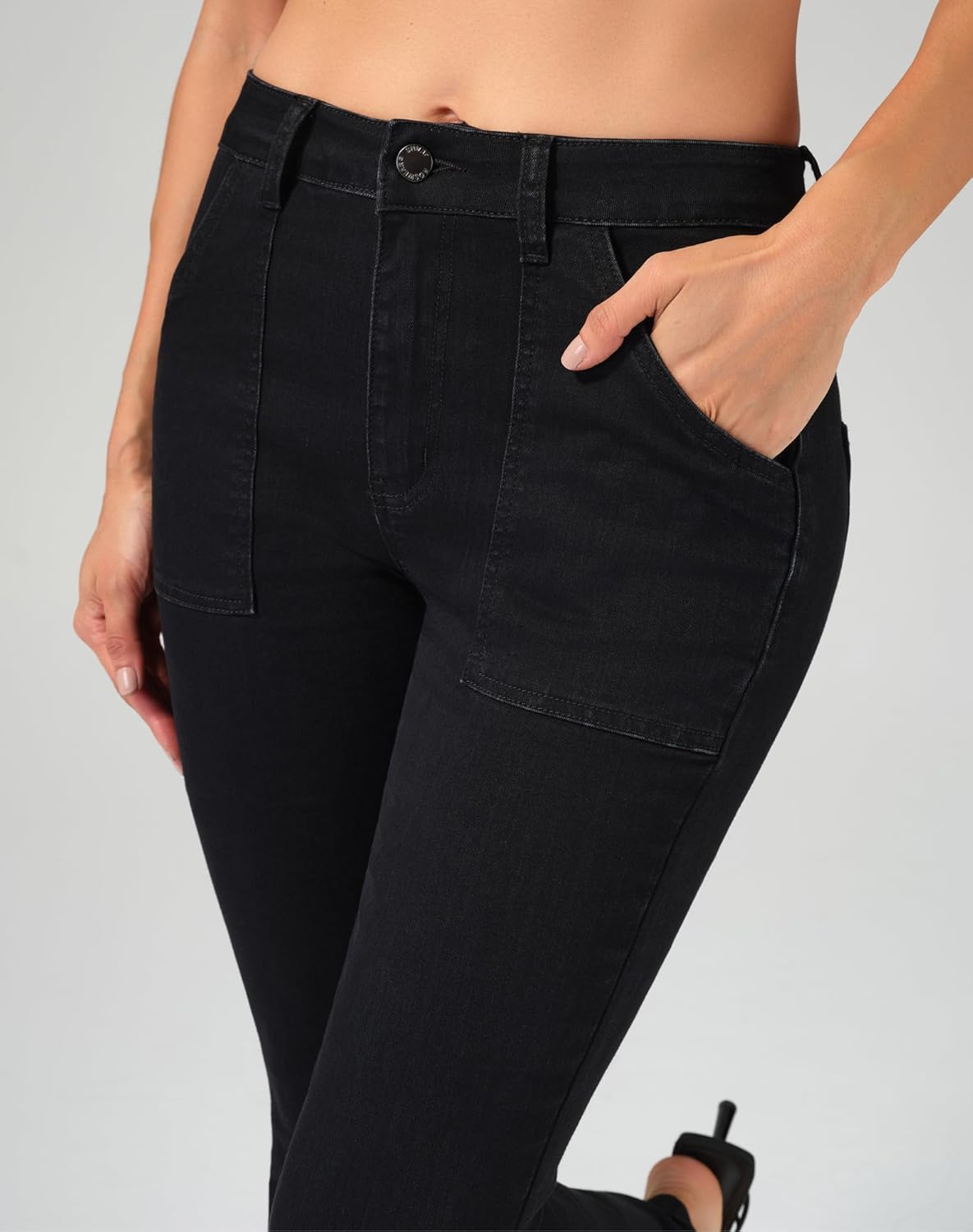 roswear Flare Jeans for Women Bootcut Stretchy Slim Fit Denim Pants Fall Outfits - Image 7