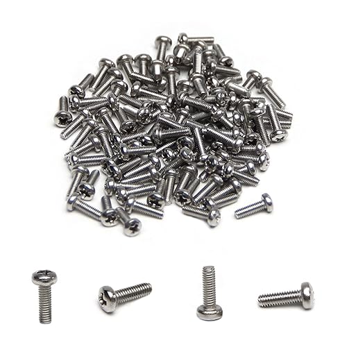 Miniatura 62 de MroMax 30 tornillos de máquina Phillips de cabeza plana M2 x 0.197 in, acero inoxidable 304 18-8, rosca completa, tornillos de cabeza cruzada gris