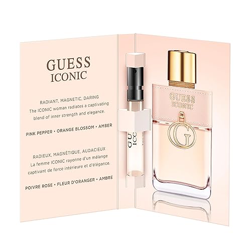 Guess Iconic Women Eau de Parfum - Espray de perfume de prueba para mujer, tamaño de muestra de vial, 0.06 onzas líquidas  0.1 fl oz