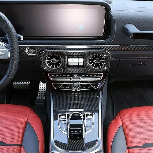 Miniatura 8 de Cubierta de panel de salida de aire central de fibra de carbono realABS, ajuste decorativo para Mercedes Benz G W463 G500 G550 G55 G63