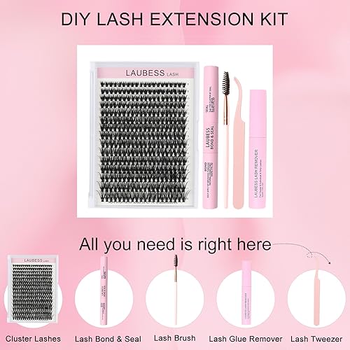 Miniatura 2 de Kit de extensión de pestañas, 300 unidades, kit de racimos de pestañas para unir y sellar pestañas impermeables, kit de extensión de pestañas para