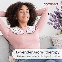 Vista 5 de Almohada de cuello para microondas lavanda, calentable/refrigerable, para el cuello, para aromaterapia, con funda extraíble lavable, ideal
