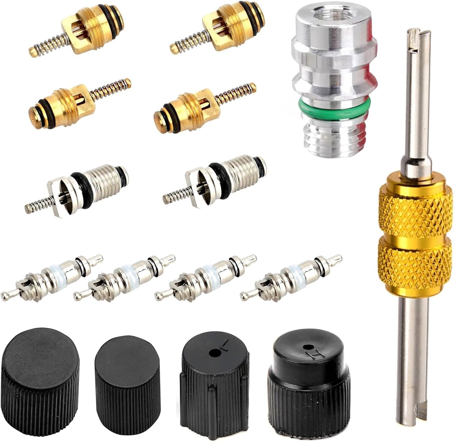 Kit de 16 Piezas de Núcleo de Válvula para Aire Acondicionado R134A