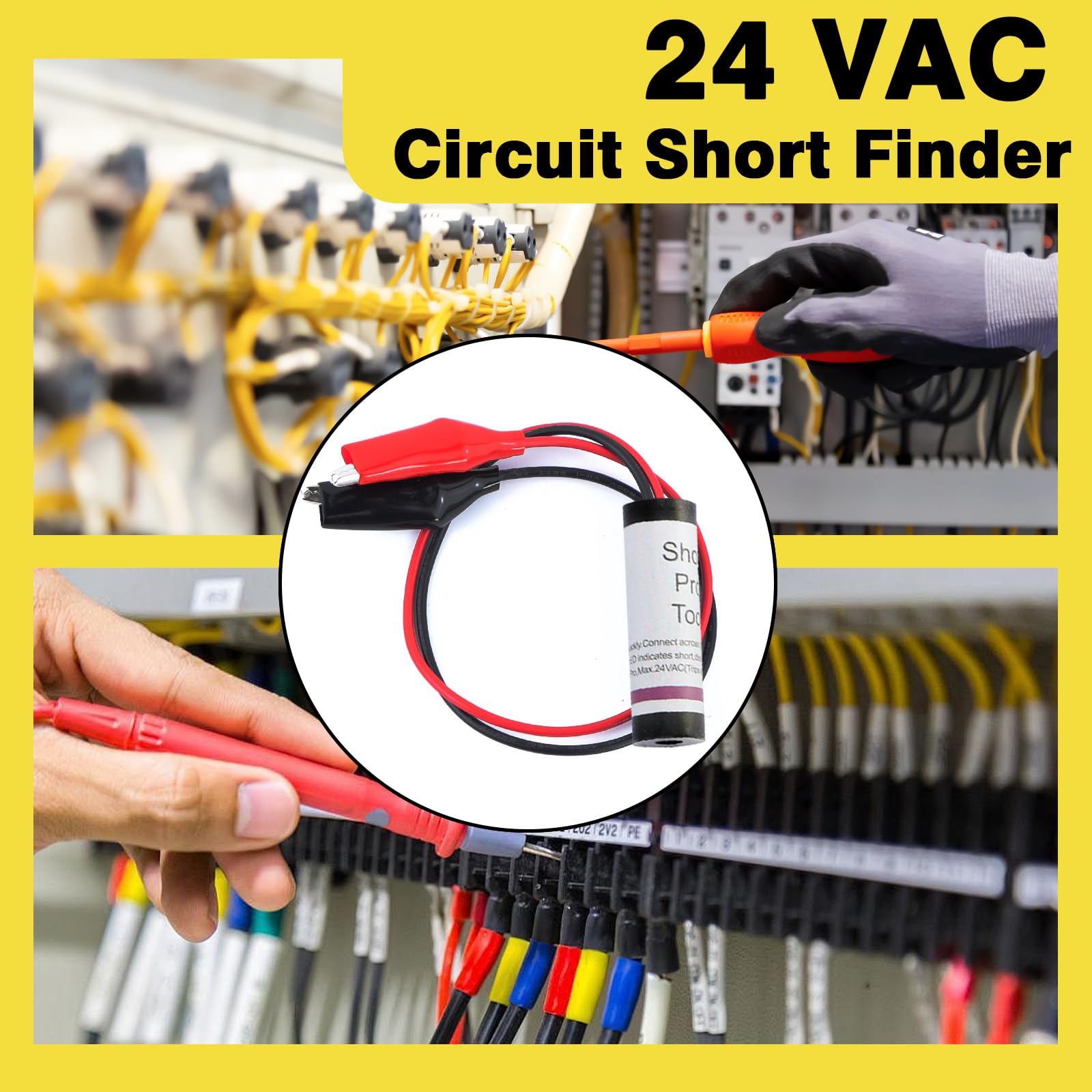 Short Pro Tool – 24 V AC tester zwarć do szybkiego lokalizowania zwarć w ochraniaczu bezpieczników CVC, tester krótkoobwodowy, zestaw bezpieczników z możliwością resetowania w zestawie