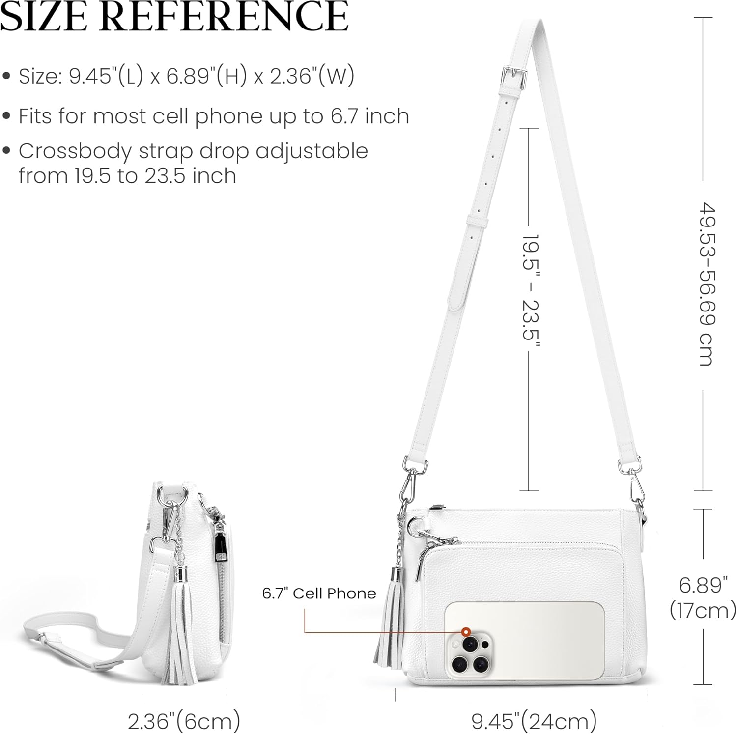 befen Anti Theft Genuine Leather Crossbody Bags for Women Handbags and Shoulder Basg with Built in Wallet RFID Leather Purse - Image 6