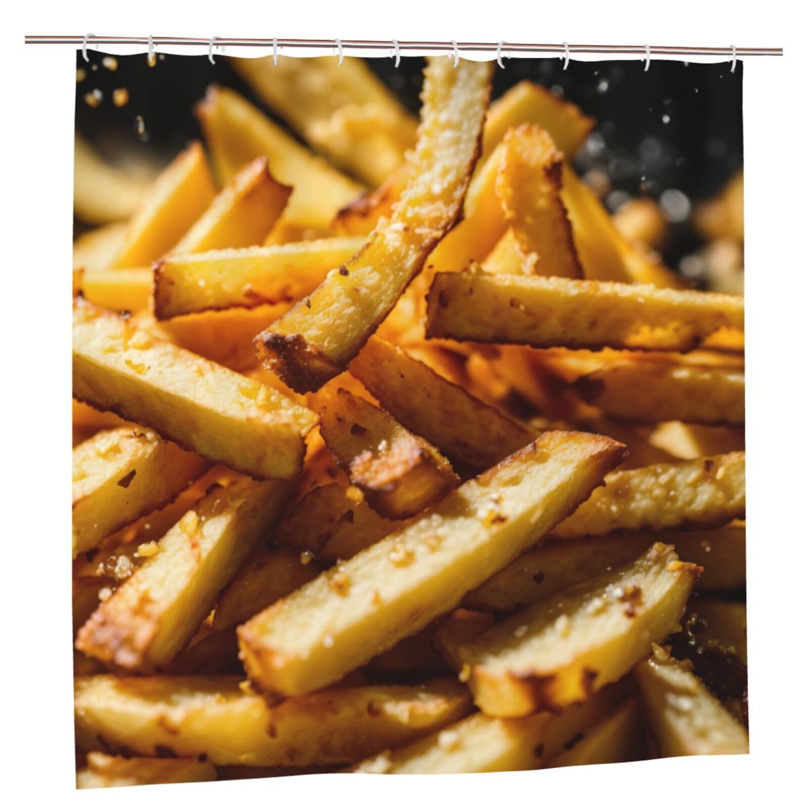 Rideau de douche polyester Fast Food 183x183 cm avec 12 œillets