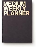 Vista 1 de JSTORY Medium Weekly Planner Lays Flat Undated Year Round Flexible Cover One Size Black