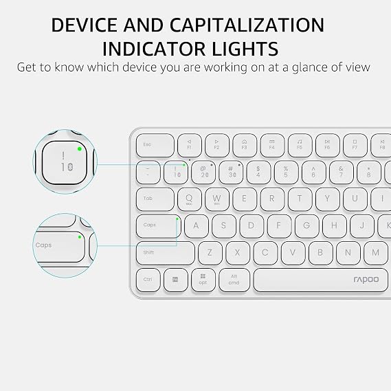 Rapoo Wireless Keyboard and Mouse Combo, Blade-Series E9310M 99-Key Ultra-Thin Keyboard and M300G Silent Mouse, Support 4 Devices, Quiet, Compact, Battery Powered, for Windows/Mac/Linux/Chrome