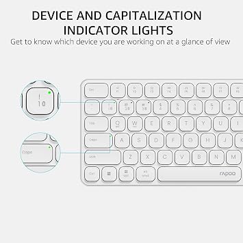 Rapoo Wireless Keyboard and Mouse Combo, Blade-Series E9310M 99-Key Ultra-Thin Keyboard and M300G Silent Mouse, Support 4 Devices, Quiet, Compact, Battery Powered, for Windows/Mac/Linux/Chrome