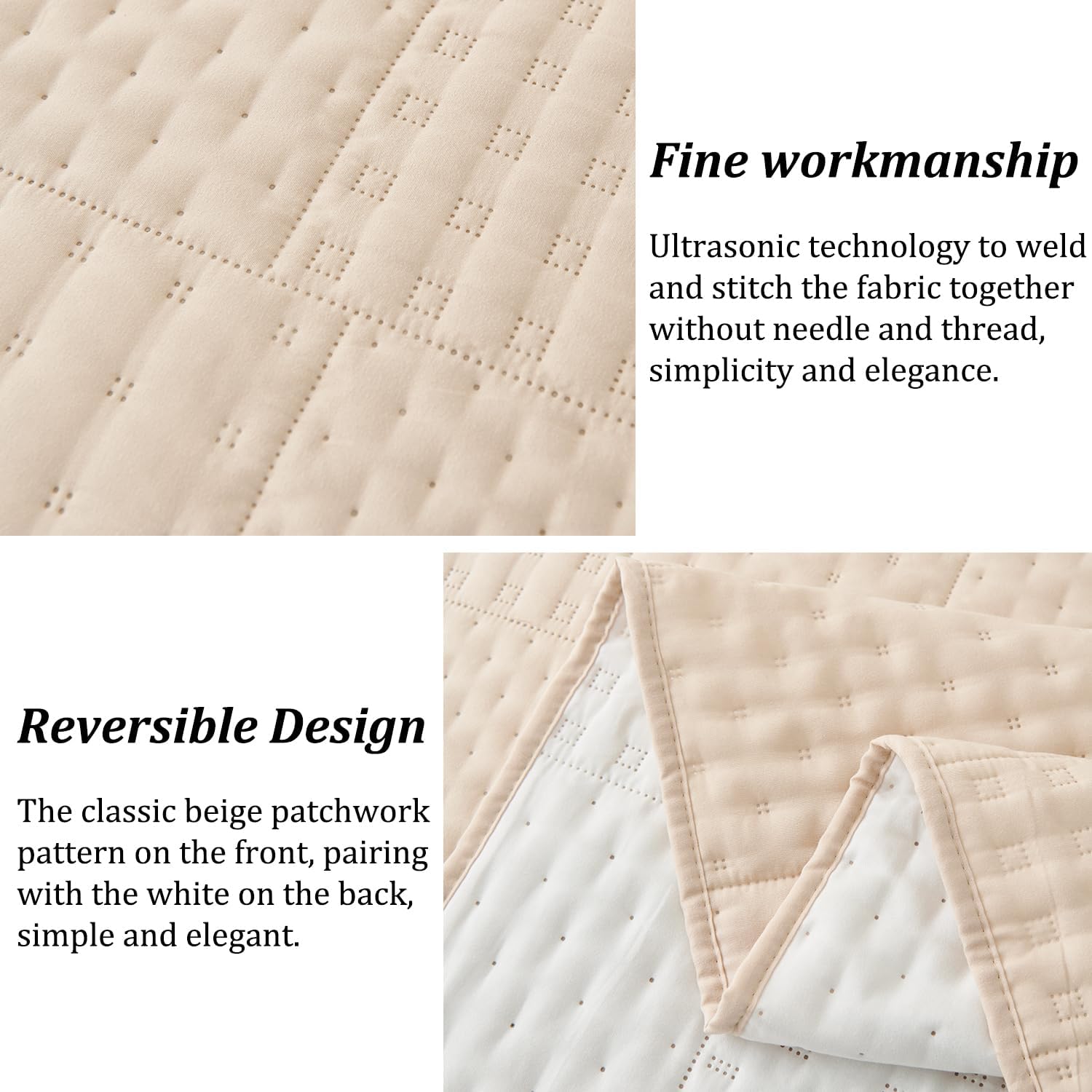 Cmfshape Lightweight Queen Quilt Bedding Set – Soft Microfiber Queen Quilt Set with Shams, All Season Summer Quilt Coverlet, Breathable Queen Bedspread & Bed Cover Set