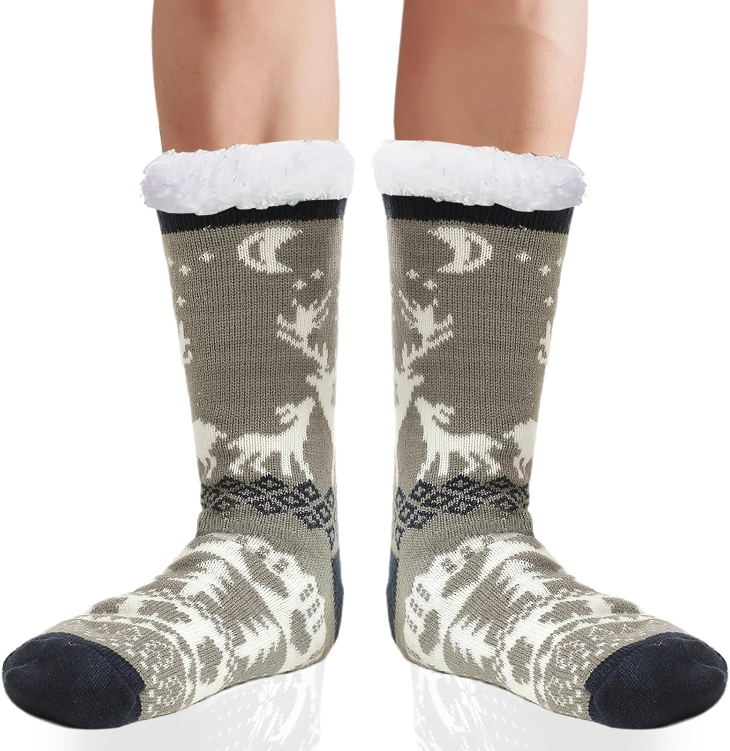 Calze Pantofola Uomo Extra Spesse - Calzini Invernali Antiscivolo In Pile