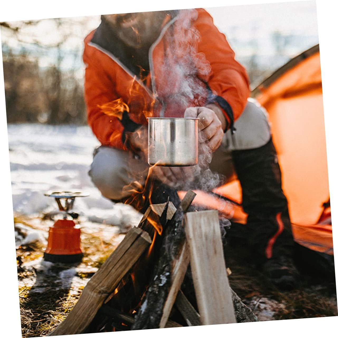 SUPVOX Person Portable Camping BBQ Pot Set Utensils Outdoor Grill Pan Water Container for Hiking Picnic BBQ