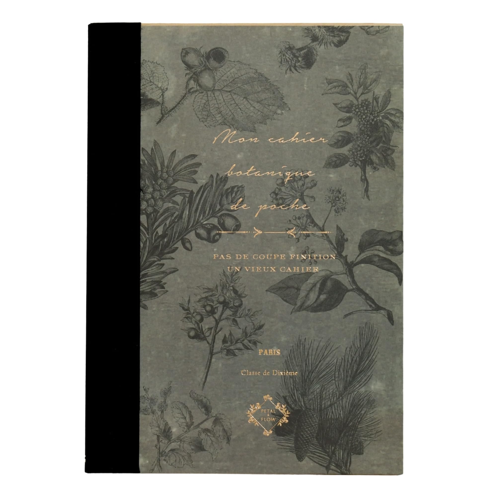 PETAL &amp; FLOW B6 Size Rough NoteBook 5" x 7", 288 pages (144 sheets), Vintage Style (Botanical)