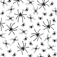 Vista 5 de Labeol 160 arañas falsas, 3 tamaños de araña falsa de plástico realistas para Halloween, accesorios de broma, juguetes de miedo negros