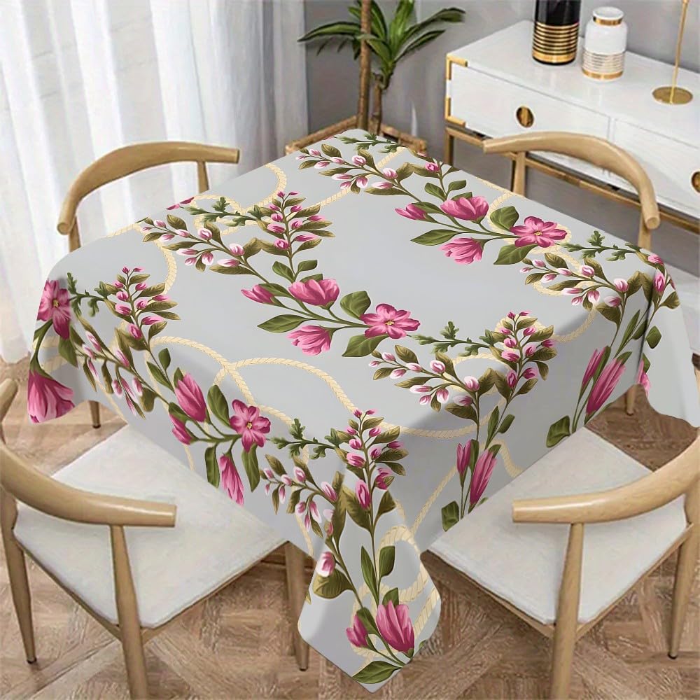 Nappe en tissu imperméable et anti-tache 100x100 pour table de cuisine et salle à manger