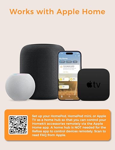 Miniatura 6 de Refoss Paquete de 4 interruptores de luz inteligente, interruptor de un solo polo, requiere cable neutro, funciona con Apple HomeKit, Alexa y Google