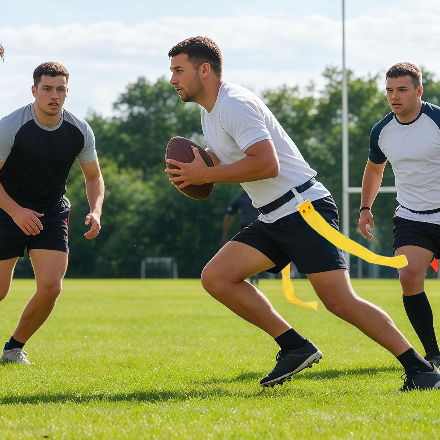 Flag Football Belts, 14 Player Adjustable Flag Football Set with 28 Flags for Youths Adults - Fits Up to 22-46" Waist