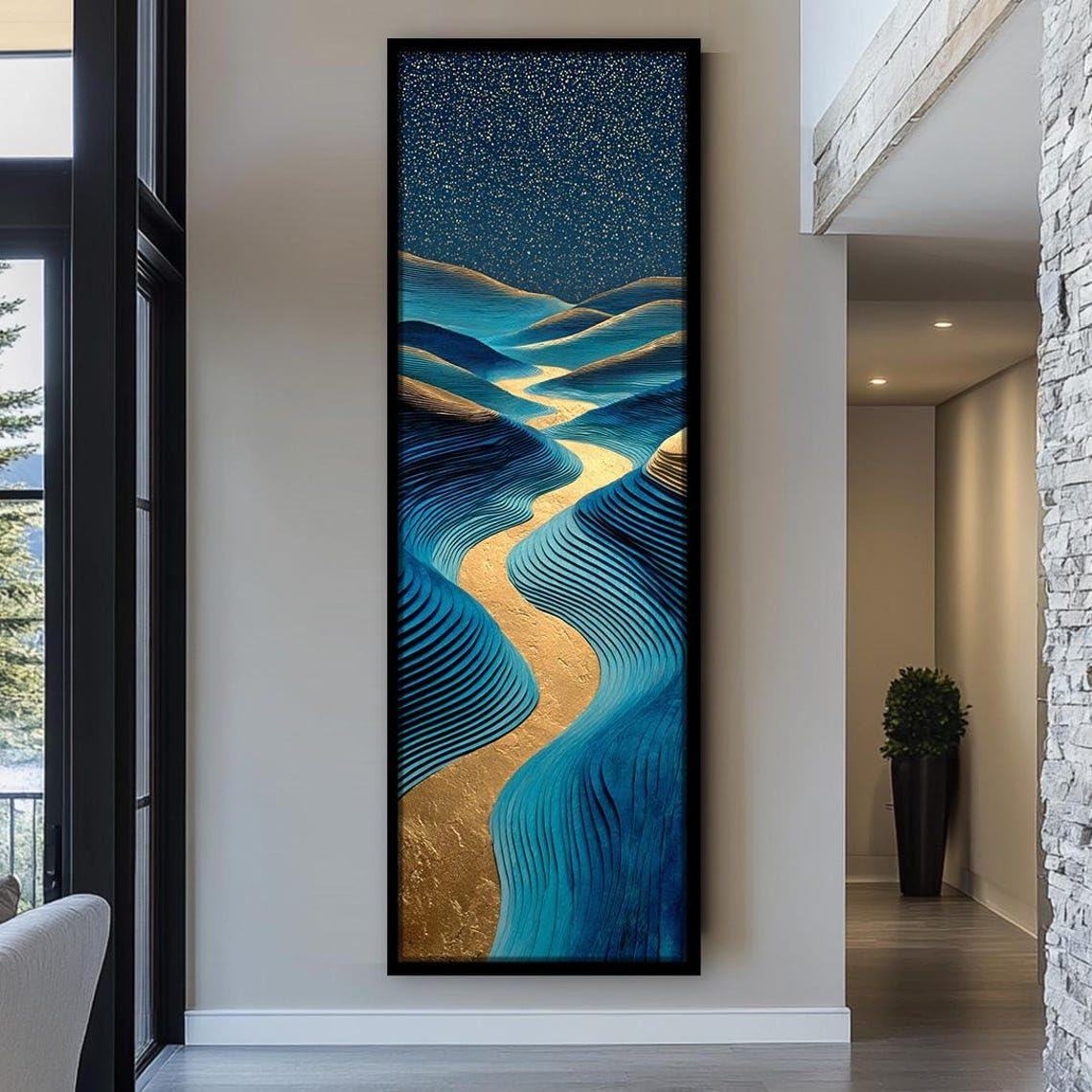 Tableau abstrait vertical XBTYKPB pour valoriser les espaces étroits - 8