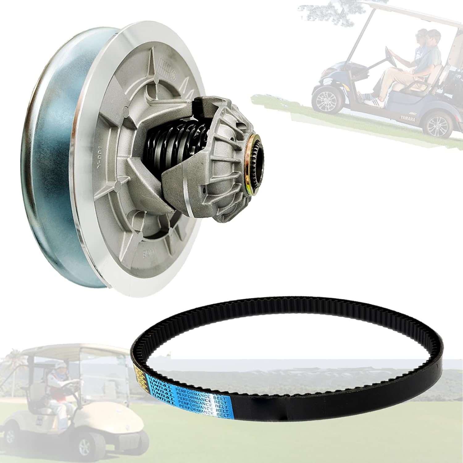 FBT2 Driven Clutch For YAMAHA G29 YDRA Drive 2007-up and Drive2 2017-up GAS Golf Cart with Belt J55-G6241, Aluminum Secondary Sheave Assembly High Performance Light Weight
