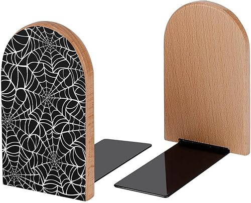 Miniatura 2 de Sujetalibros decorativos de madera de araña blanca para Halloween, para estantes, habitación de los niños, escritorio, oficina en casa, tapones de