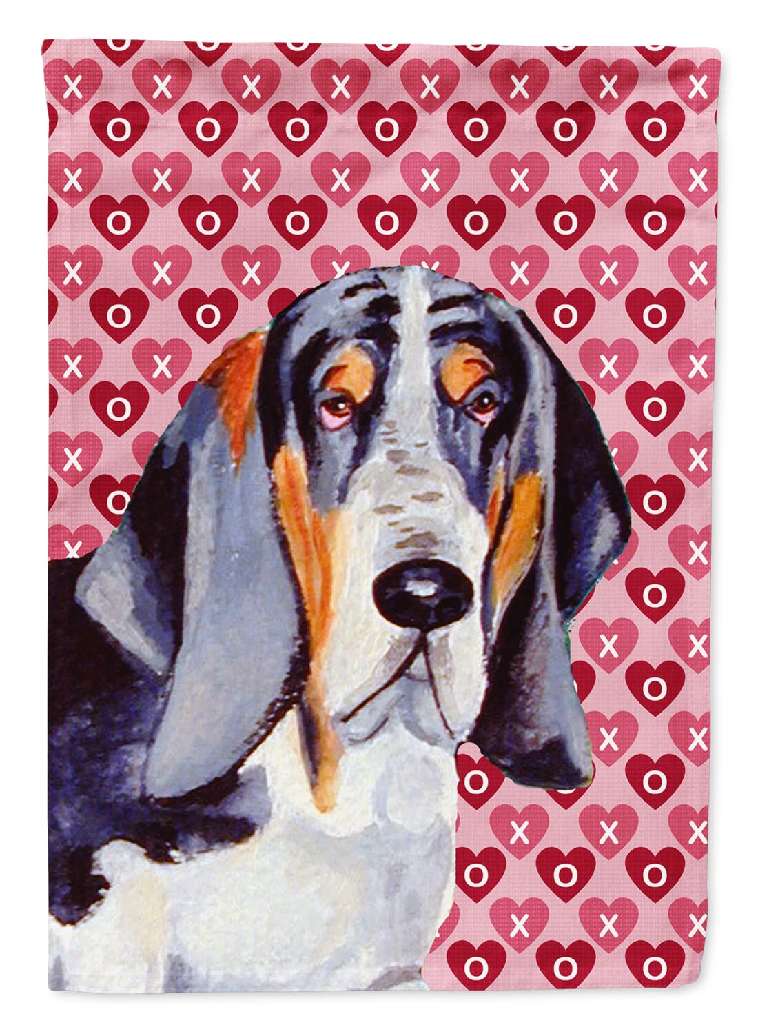 Drapeau de jardin Basset Hound pour décorer votre entrée durant la Saint-Valentin