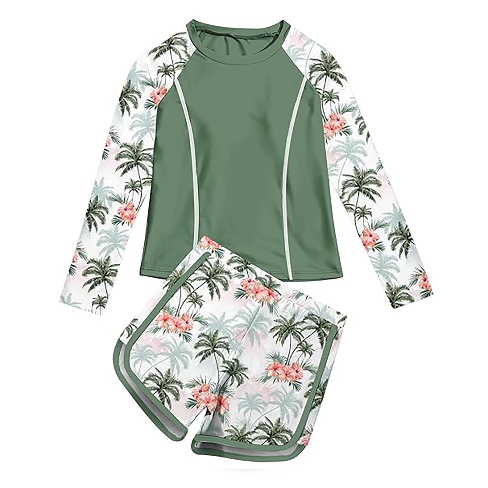 Generisch Rashguard Maillot de bain 2 pièces pour fille UPF 50+