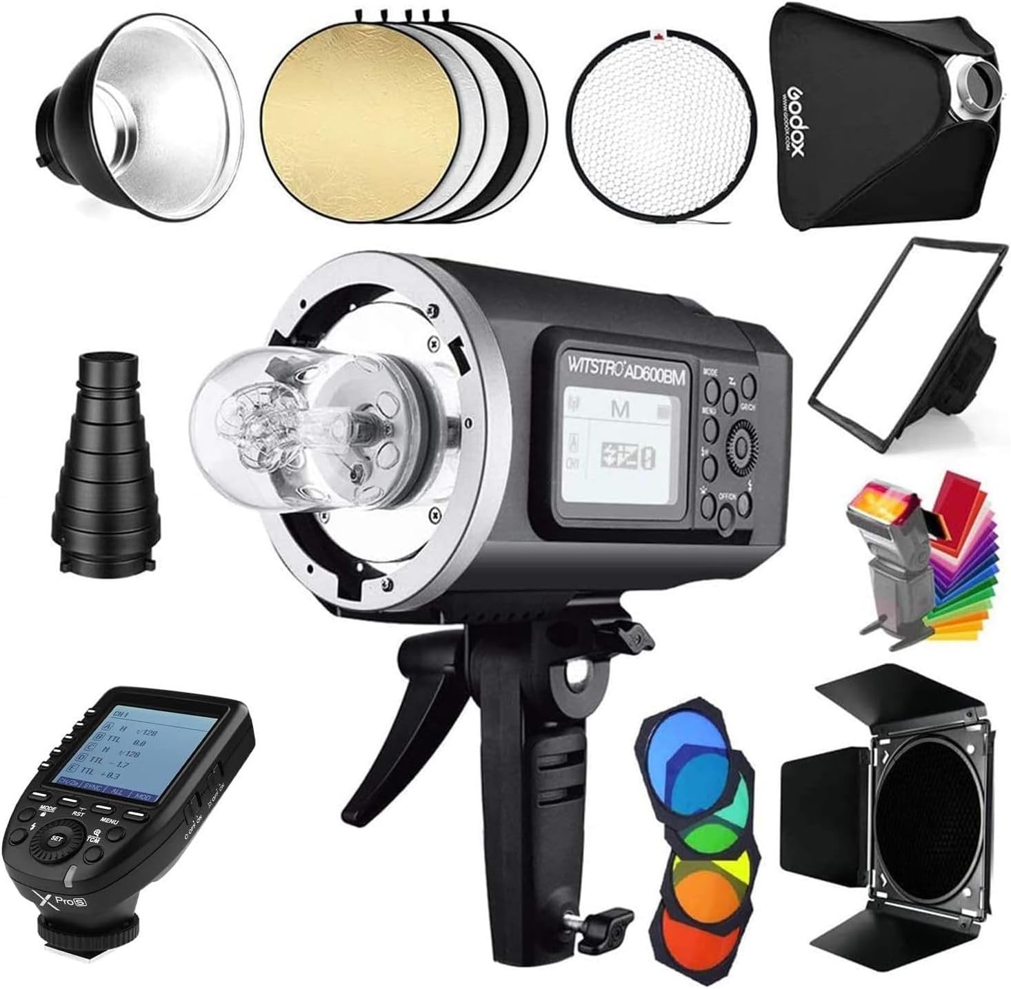 Godox AD600BM 600Ws HSS Flash para exteriores con kit de accesorios y disparador Xpro-S para Sony