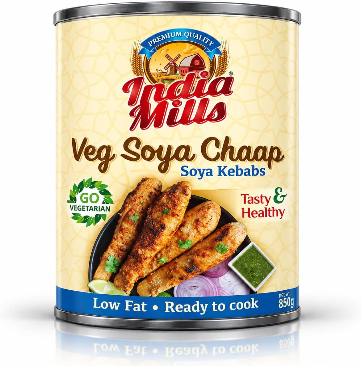 INDIA MILLS Veg Soya Chaap Kebabs, 850 gm