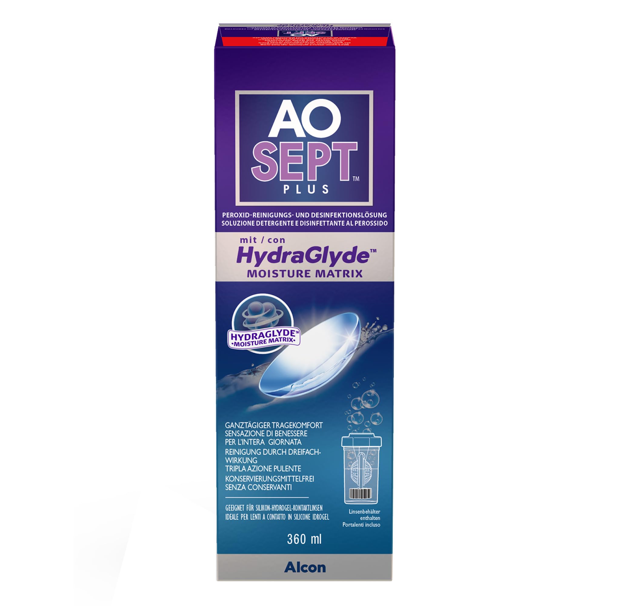 Alcon Soluzione AO SEPT PLUS HydraGlyde 360 ml