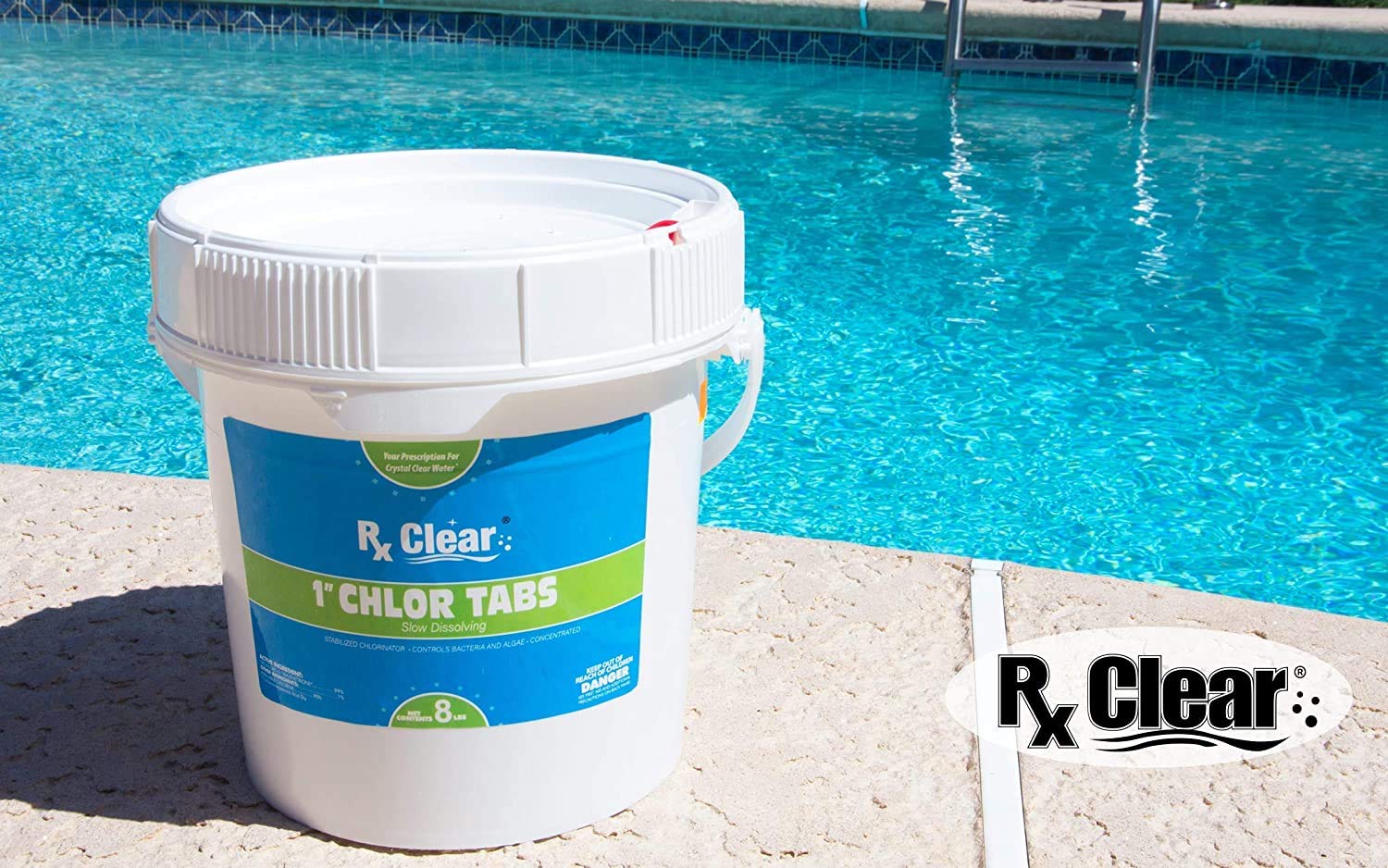 Rx Clear 1Inch Stabilized Chlorine Tablets Use As Bactericide