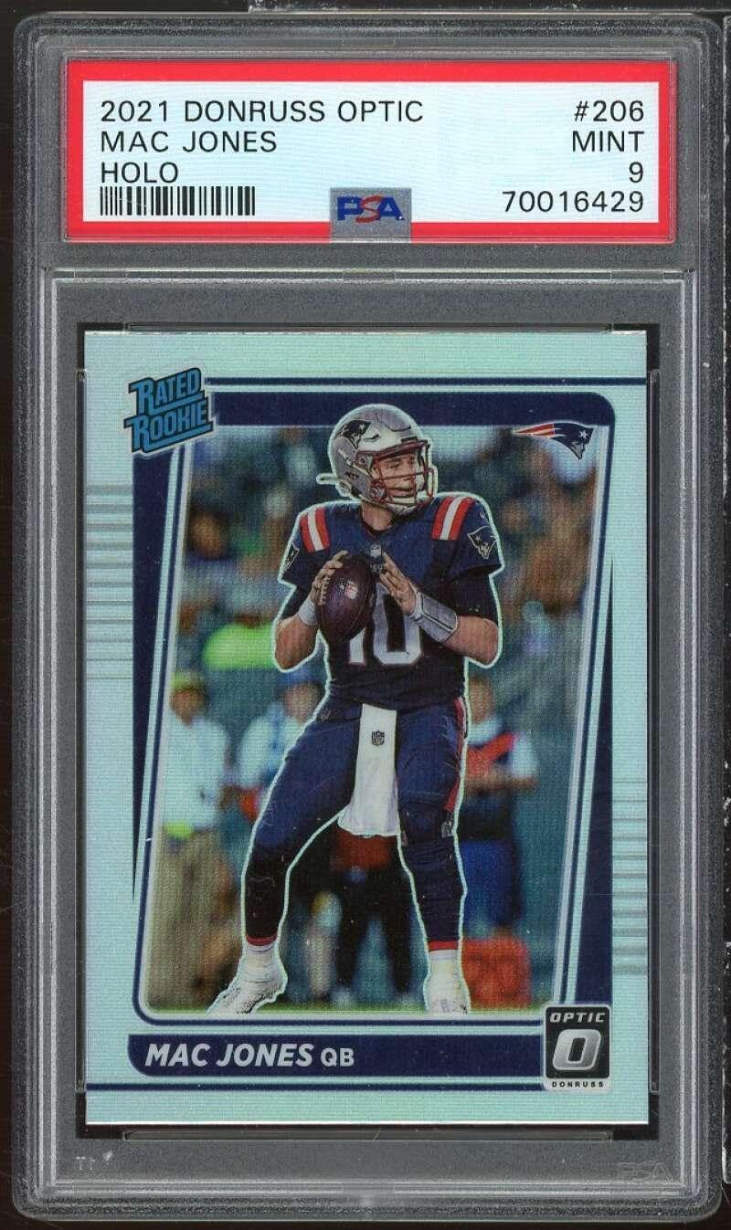 Mac Jones Rookie Card 2021 Donruss Optic Holo #206 PSA 9 - Unsigned Football Cards