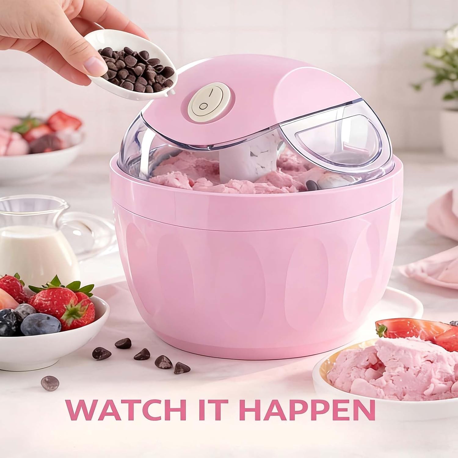 Small Home Mini Ice Cream Maker, Just 15 Minutes Single Serve Ice Cream Maker, One-Touch Diy Dessert Maker For Gelato, Frozen Yogurt, Compact Electric Machine For Kitchen (1pc green)