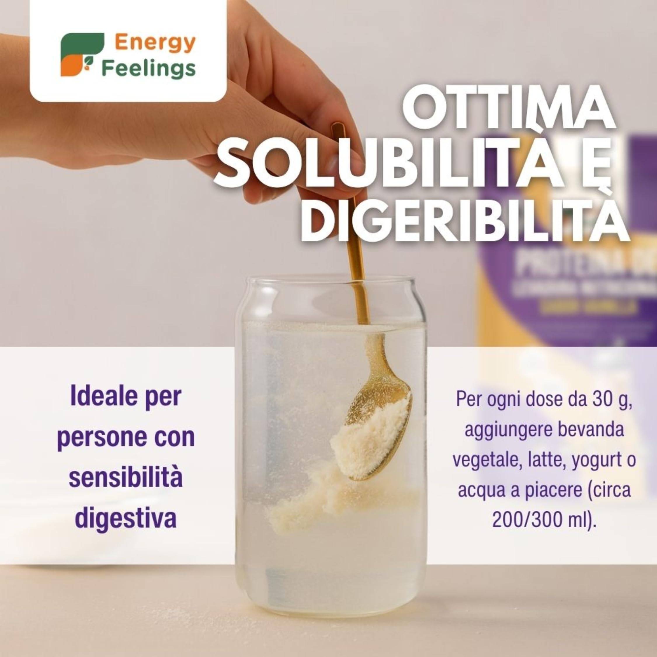 Energy Feelings Proteine in Polvere Vegane di Lievito Nutrizionale 1kg, Proteine Vegetali in Polvere Senza Lattosio e Glutine 82%, Per l’Aumento della Massa Muscolare, Gusto Neutro Senza Aroma